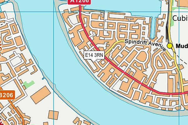 E14 3RN map - OS VectorMap District (Ordnance Survey)