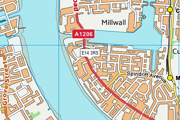E14 3RS map - OS VectorMap District (Ordnance Survey)