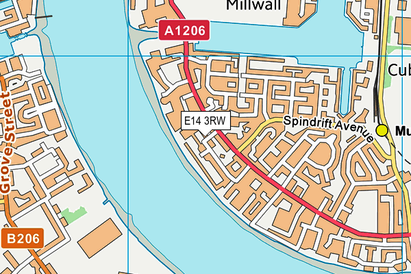 E14 3RW map - OS VectorMap District (Ordnance Survey)