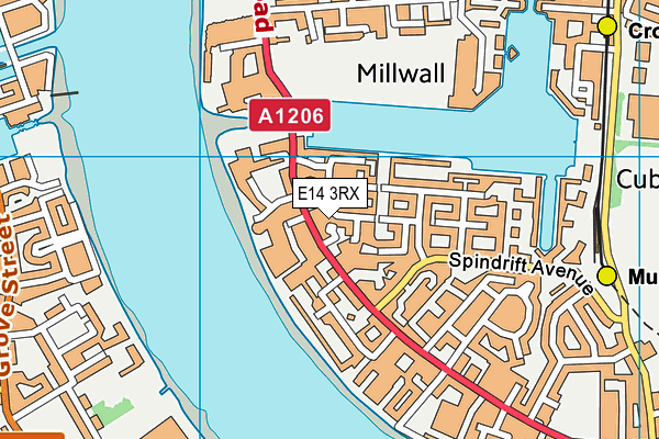 E14 3RX map - OS VectorMap District (Ordnance Survey)