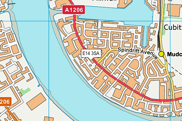 E14 3SA map - OS VectorMap District (Ordnance Survey)