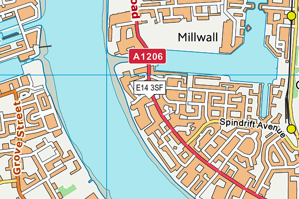 E14 3SF map - OS VectorMap District (Ordnance Survey)