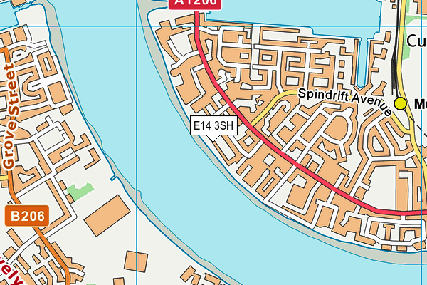 E14 3SH map - OS VectorMap District (Ordnance Survey)