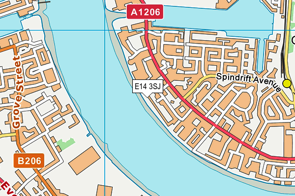 E14 3SJ map - OS VectorMap District (Ordnance Survey)