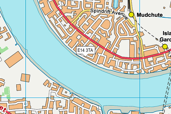 E14 3TA map - OS VectorMap District (Ordnance Survey)