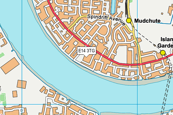 E14 3TG map - OS VectorMap District (Ordnance Survey)