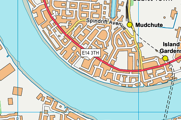 E14 3TH map - OS VectorMap District (Ordnance Survey)