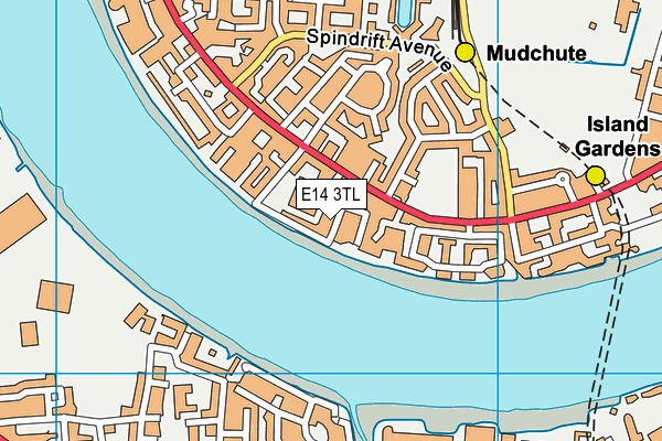 E14 3TL map - OS VectorMap District (Ordnance Survey)