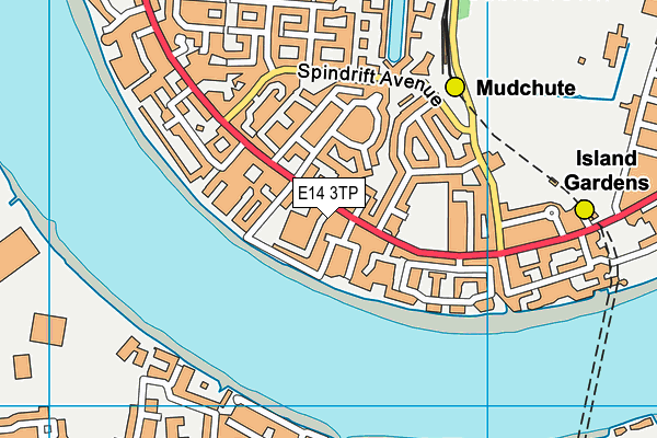 E14 3TP map - OS VectorMap District (Ordnance Survey)