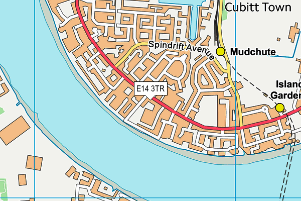 E14 3TR map - OS VectorMap District (Ordnance Survey)