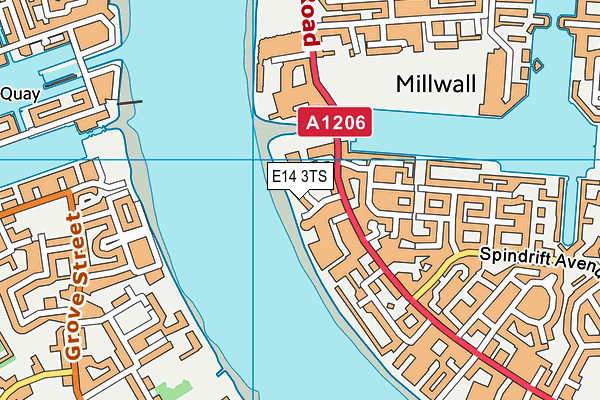 E14 3TS map - OS VectorMap District (Ordnance Survey)