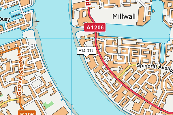 E14 3TU map - OS VectorMap District (Ordnance Survey)
