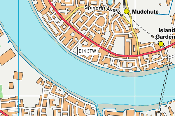 E14 3TW map - OS VectorMap District (Ordnance Survey)