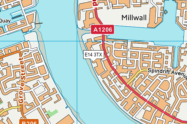 E14 3TX map - OS VectorMap District (Ordnance Survey)