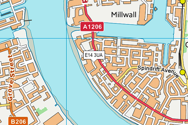 E14 3UA map - OS VectorMap District (Ordnance Survey)