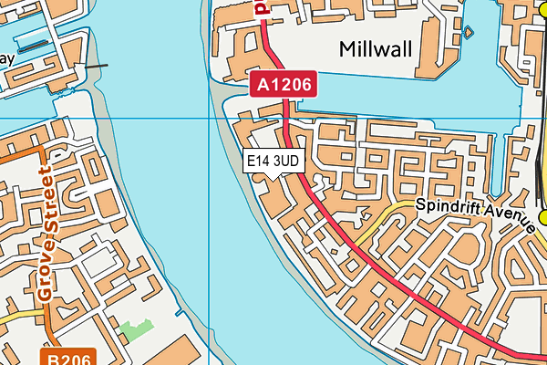 E14 3UD map - OS VectorMap District (Ordnance Survey)