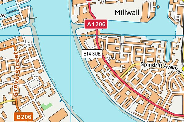 E14 3UE map - OS VectorMap District (Ordnance Survey)