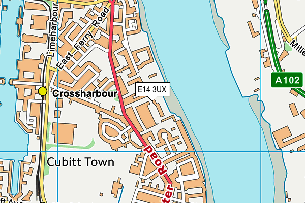 E14 3UX map - OS VectorMap District (Ordnance Survey)