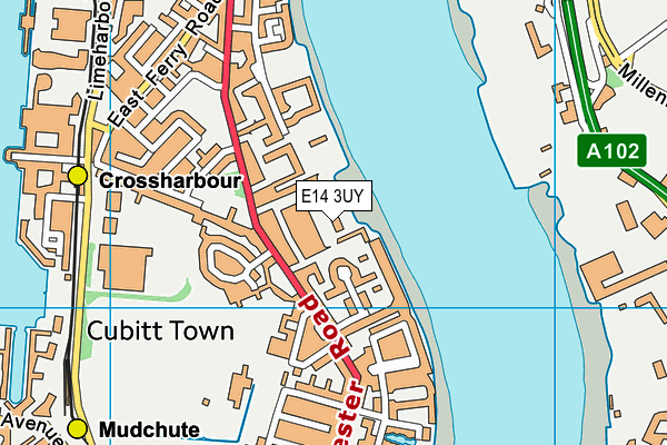 E14 3UY map - OS VectorMap District (Ordnance Survey)