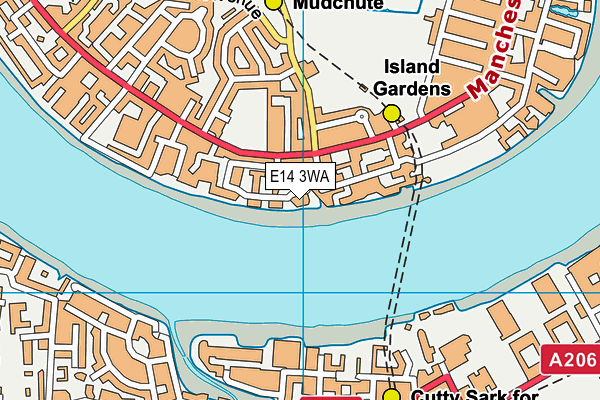 E14 3WA map - OS VectorMap District (Ordnance Survey)