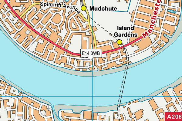 E14 3WB map - OS VectorMap District (Ordnance Survey)