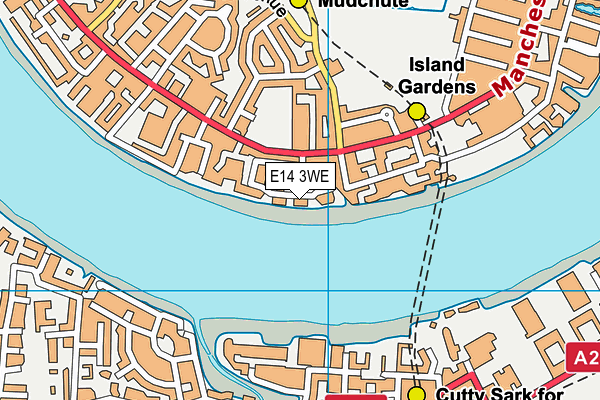 E14 3WE map - OS VectorMap District (Ordnance Survey)