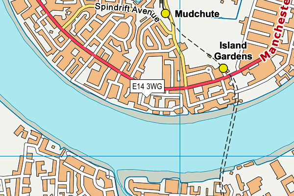 E14 3WG map - OS VectorMap District (Ordnance Survey)