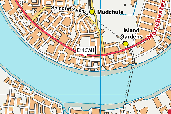 E14 3WH map - OS VectorMap District (Ordnance Survey)