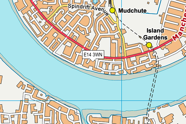 E14 3WN map - OS VectorMap District (Ordnance Survey)