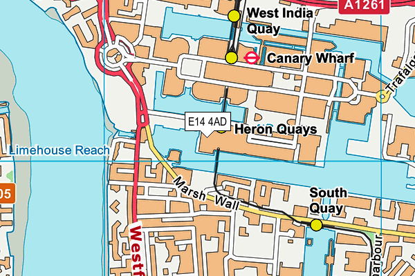 E14 4AD map - OS VectorMap District (Ordnance Survey)