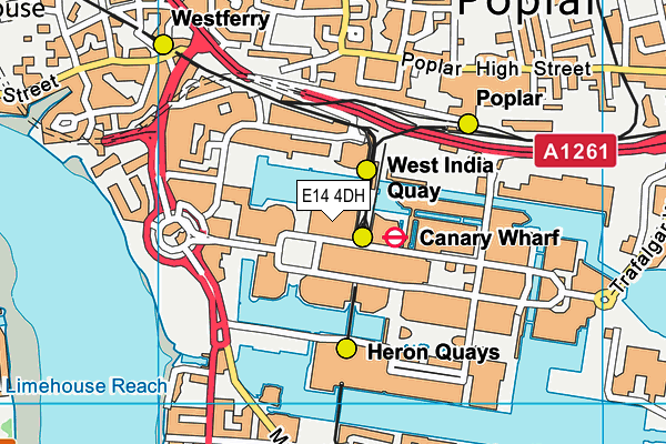 E14 4DH map - OS VectorMap District (Ordnance Survey)