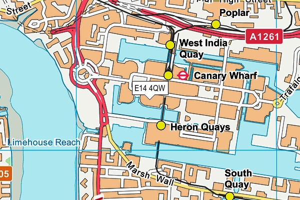 E14 4QW map - OS VectorMap District (Ordnance Survey)