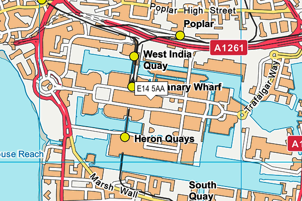 E14 5AA map - OS VectorMap District (Ordnance Survey)