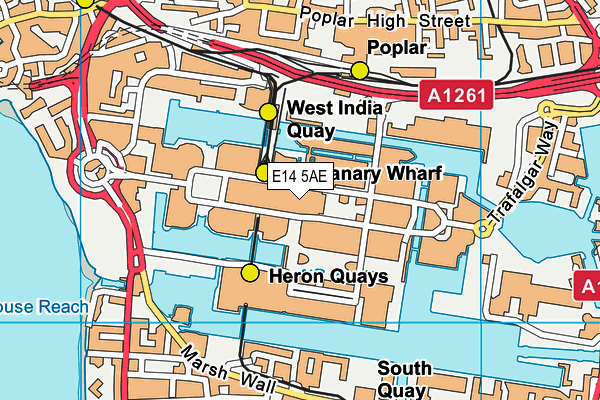 E14 5AE map - OS VectorMap District (Ordnance Survey)