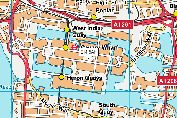 E14 5AH map - OS VectorMap District (Ordnance Survey)