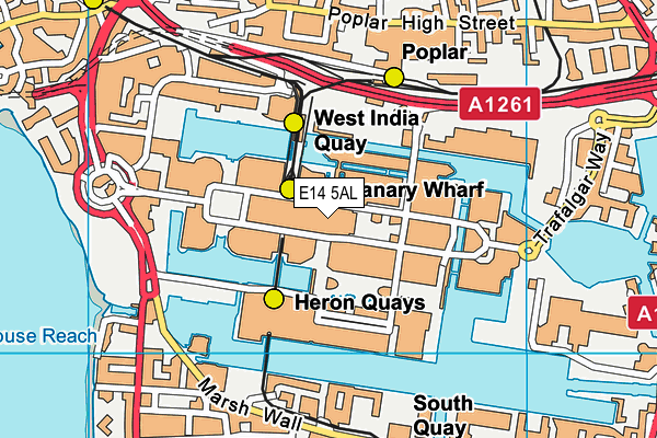 E14 5AL map - OS VectorMap District (Ordnance Survey)