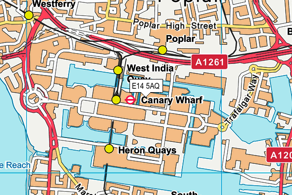 E14 5AQ map - OS VectorMap District (Ordnance Survey)