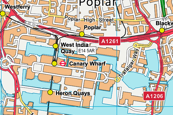 E14 5AR map - OS VectorMap District (Ordnance Survey)