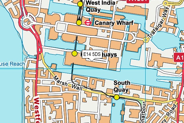 E14 5DS map - OS VectorMap District (Ordnance Survey)