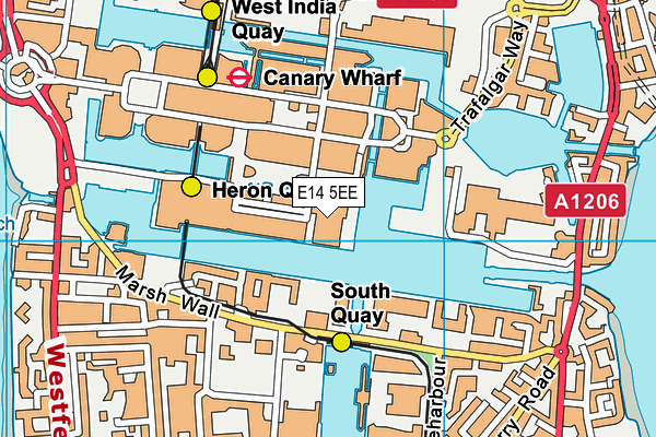 E14 5EE map - OS VectorMap District (Ordnance Survey)