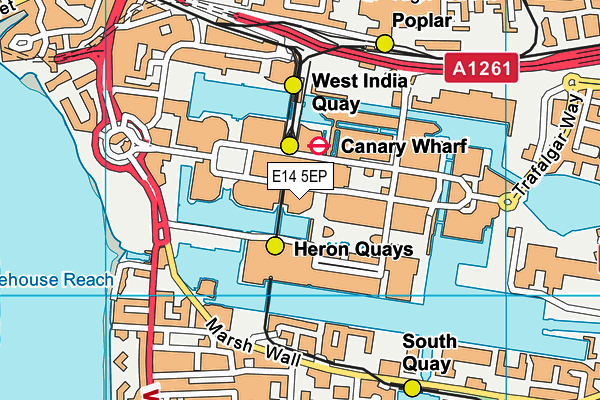 E14 5EP map - OS VectorMap District (Ordnance Survey)