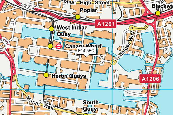 E14 5EQ map - OS VectorMap District (Ordnance Survey)