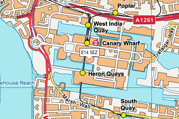 E14 5EZ map - OS VectorMap District (Ordnance Survey)