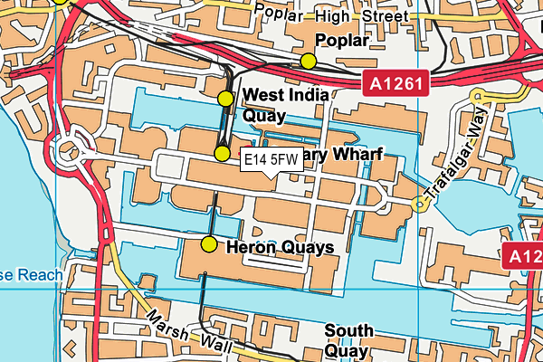 E14 5FW map - OS VectorMap District (Ordnance Survey)