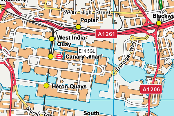 E14 5GL map - OS VectorMap District (Ordnance Survey)