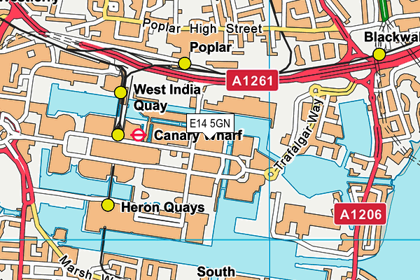 E14 5GN map - OS VectorMap District (Ordnance Survey)