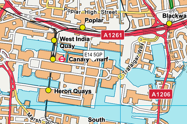 E14 5GP map - OS VectorMap District (Ordnance Survey)