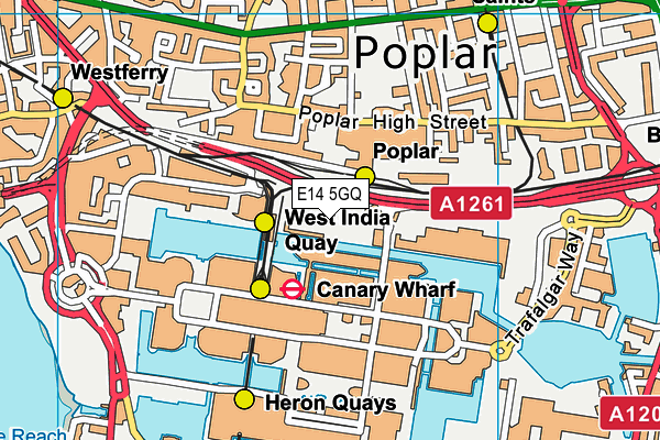 E14 5GQ map - OS VectorMap District (Ordnance Survey)