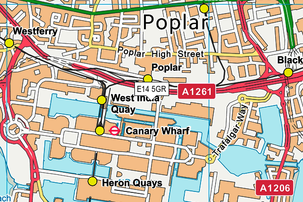 E14 5GR map - OS VectorMap District (Ordnance Survey)