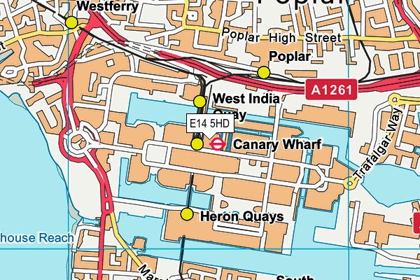 E14 5HD map - OS VectorMap District (Ordnance Survey)